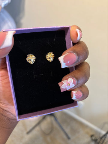 Nugget heart earrings