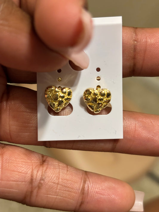 Nugget heart earrings