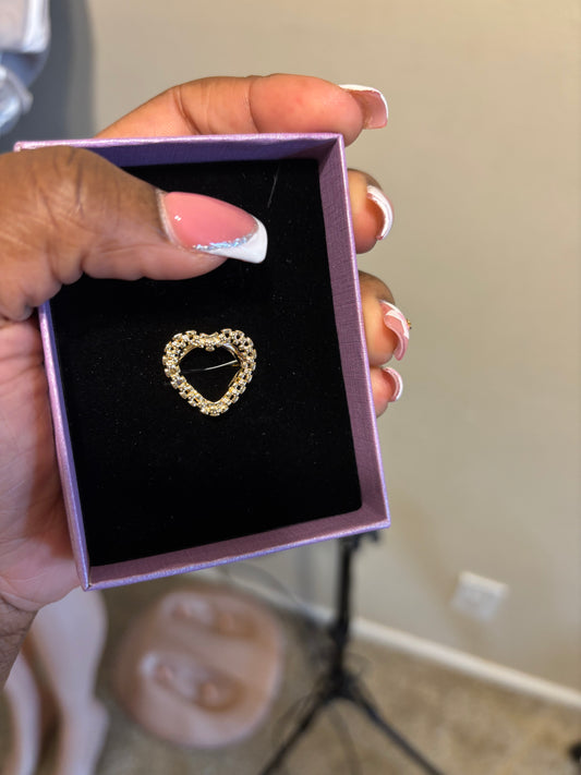 Open Heart Nugget Ring