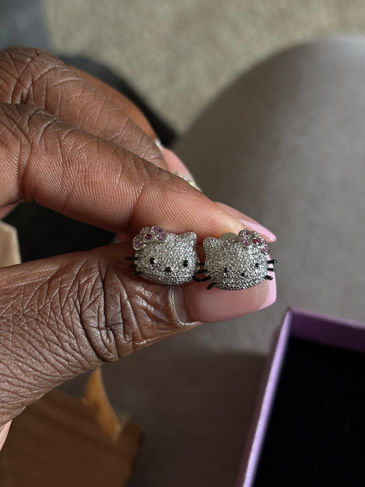 Small silver Hk earrings