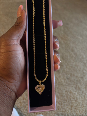 Gold Diamond heart necklace